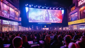 英雄联盟电竞热潮席卷全城，战队选手备战线下观赛，传奇诞生时刻即将到来！